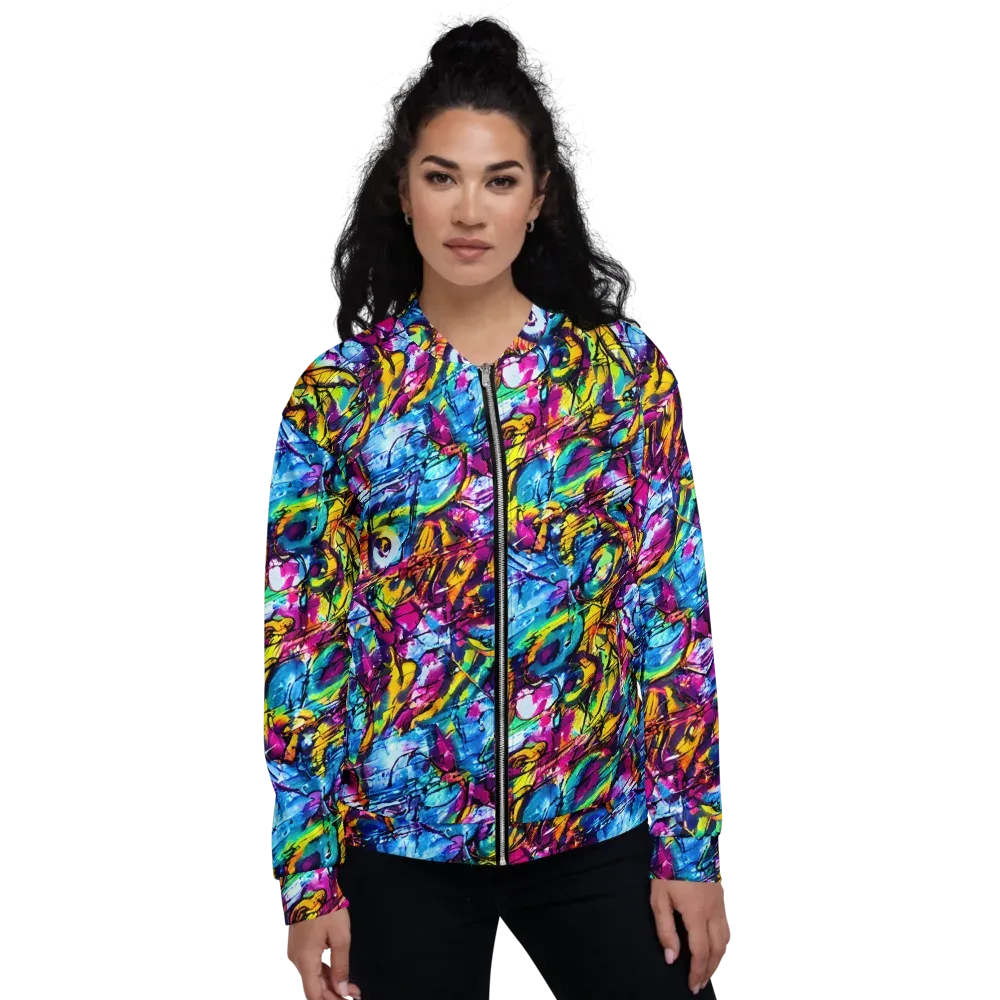 Fuchsia Voltage on Bomber Jacket — Front