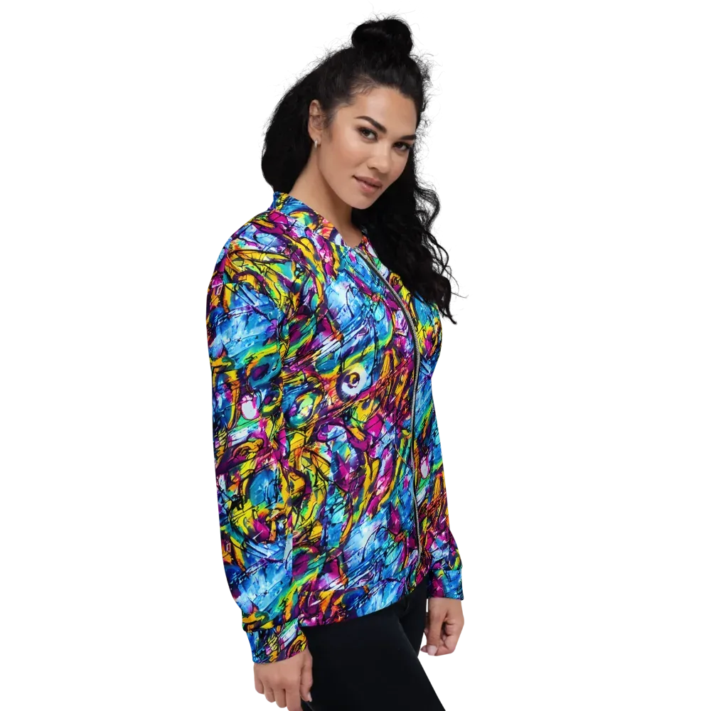 Fuchsia Voltage on Bomber Jacket — Right