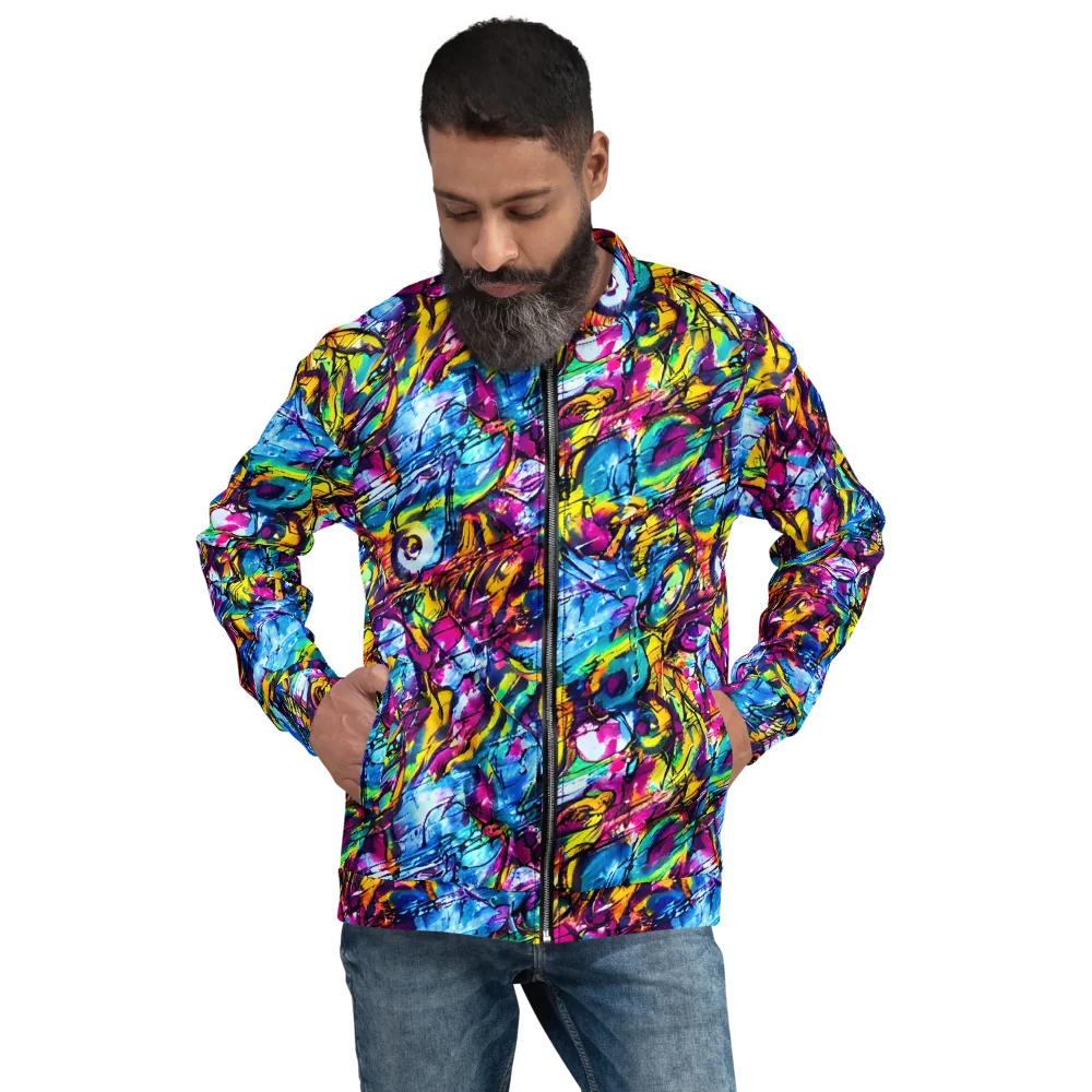Fuchsia Voltage on Bomber Jacket — Front