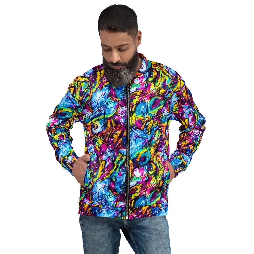 Fuchsia Voltage on Bomber Jacket — Front