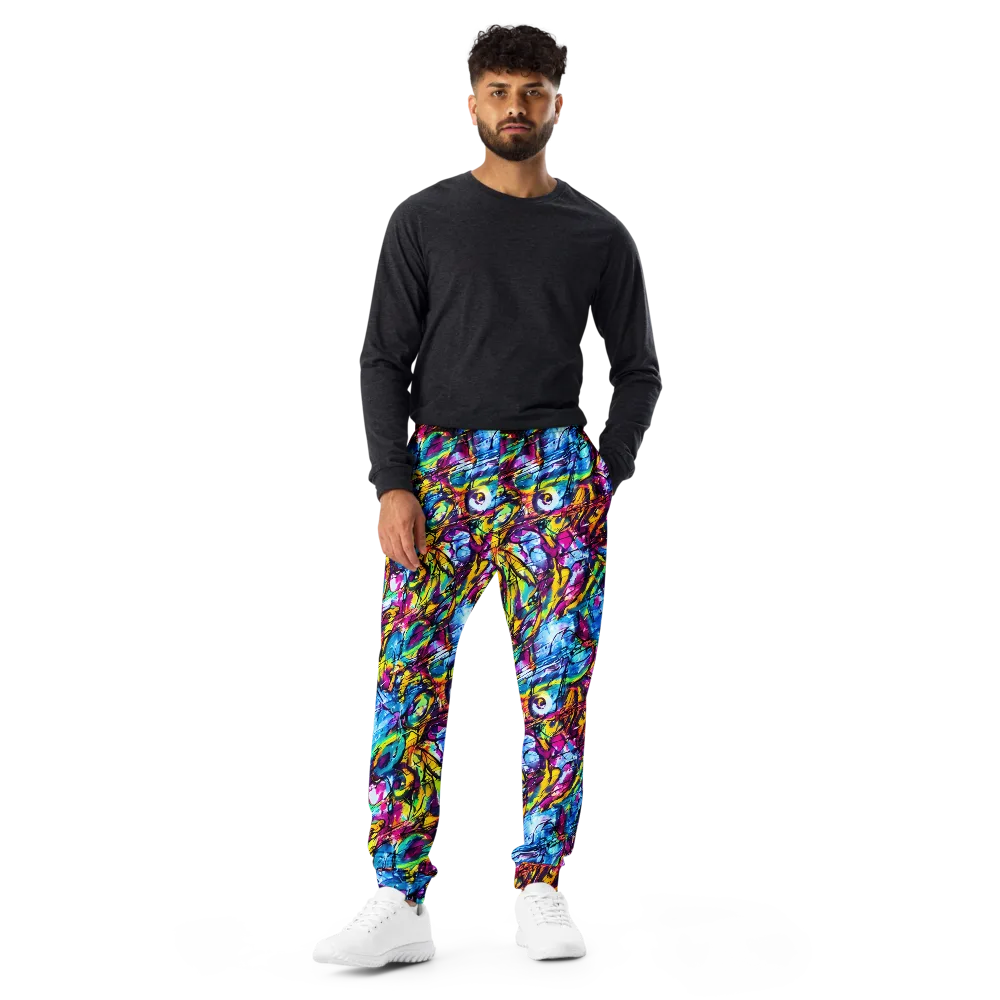 Fuchsia Voltage on Men's Joggers — Front