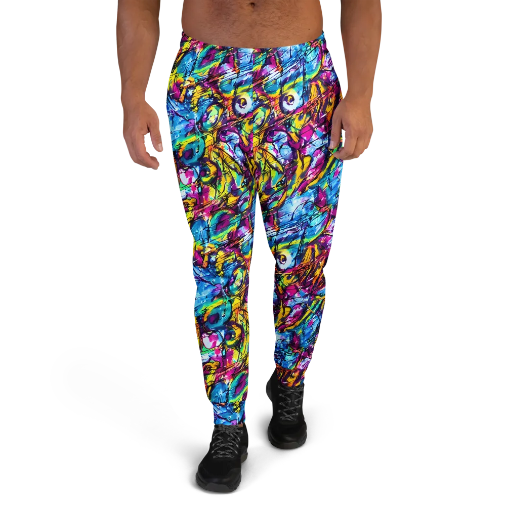 Fuchsia Voltage on Men's Joggers — Front