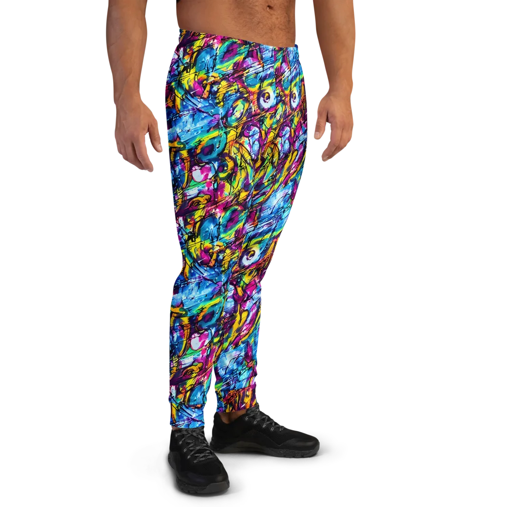 Fuchsia Voltage on Men's Joggers — Right