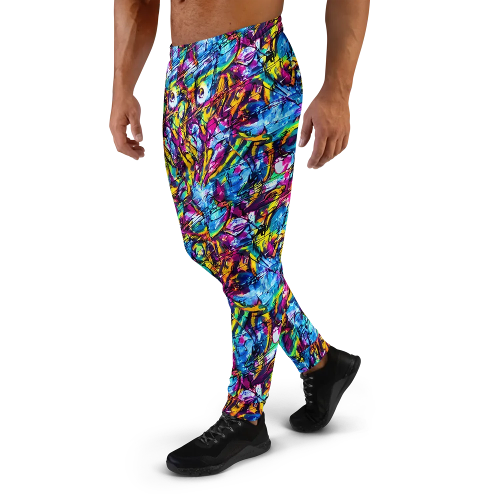 Fuchsia Voltage on Men's Joggers — Left
