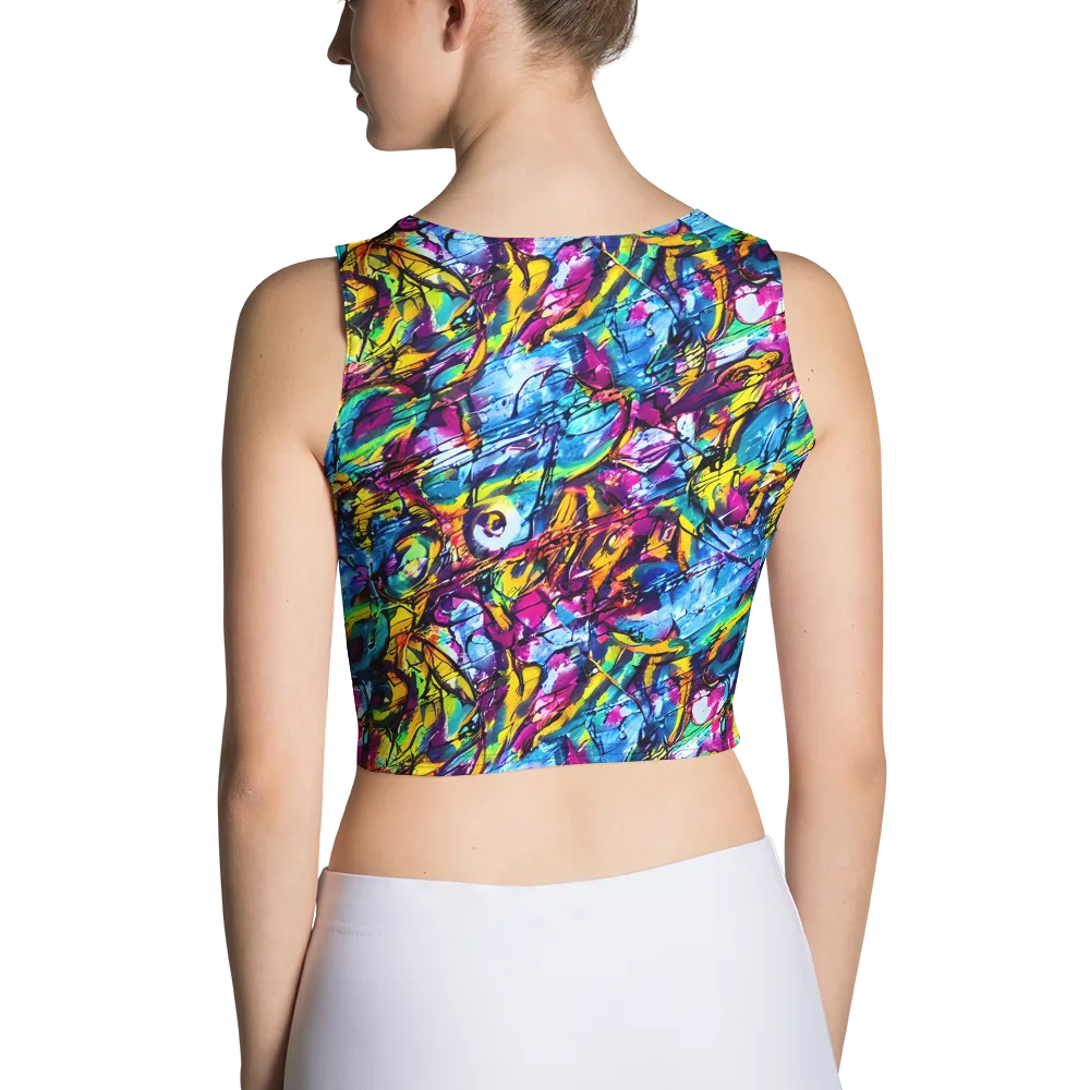 Fuchsia Voltage on Crop Top — Back