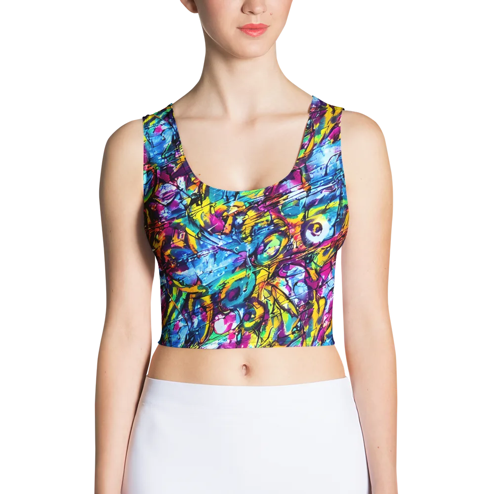 Fuchsia Voltage on Crop Top — Front