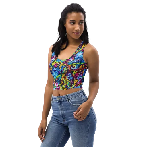 Fuchsia Voltage on a Crop Top