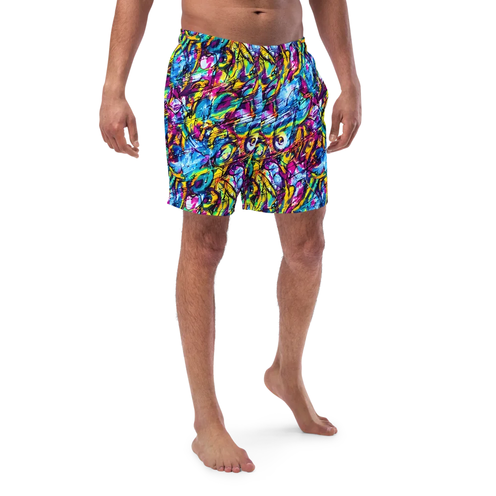 Fuchsia Voltage on Swim Trunks — Front