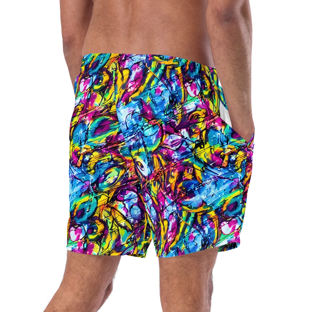 Fuchsia Voltage on Swim Trunks — Right Back