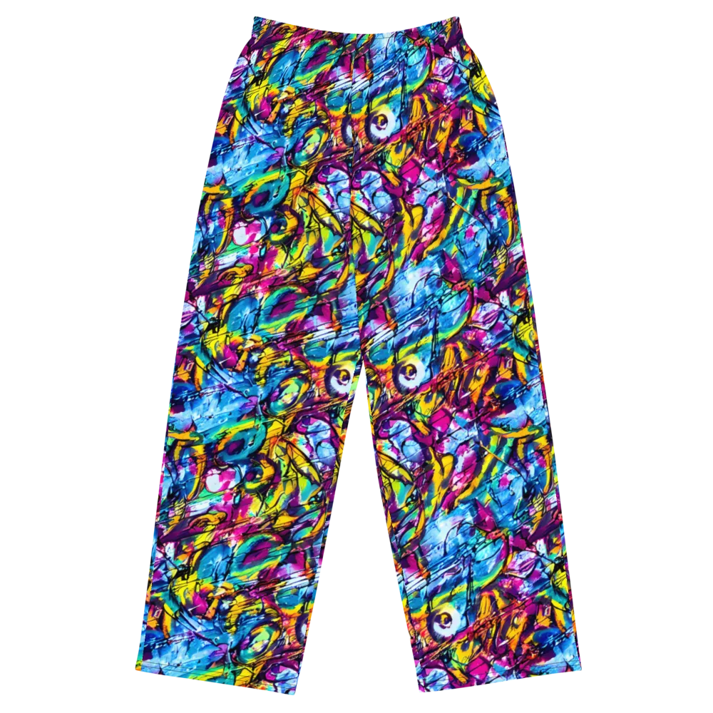 Fuchsia Voltage on Wide-Leg Pants — Front
