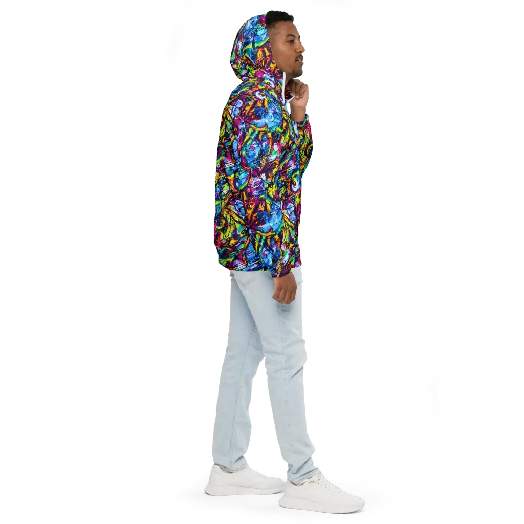 Fuchsia Voltage on Men's Windbreaker — Right