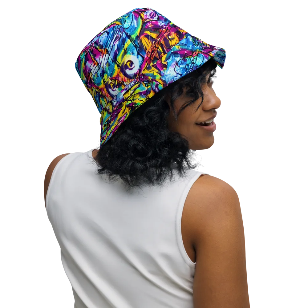 Fuchsia Voltage on Reversible Bucket Hat — Right Outside