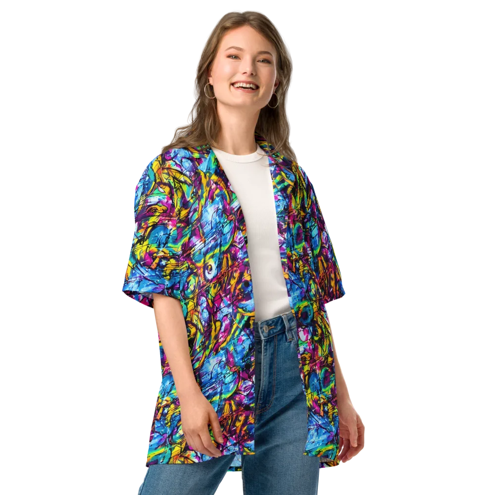 Fuchsia Voltage on Button Shirt — Front