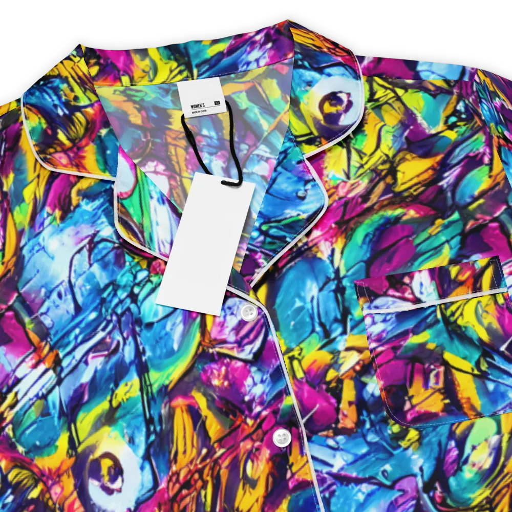 Fuchsia Voltage on Women's Short Sleeve Pajama Top — Product details
