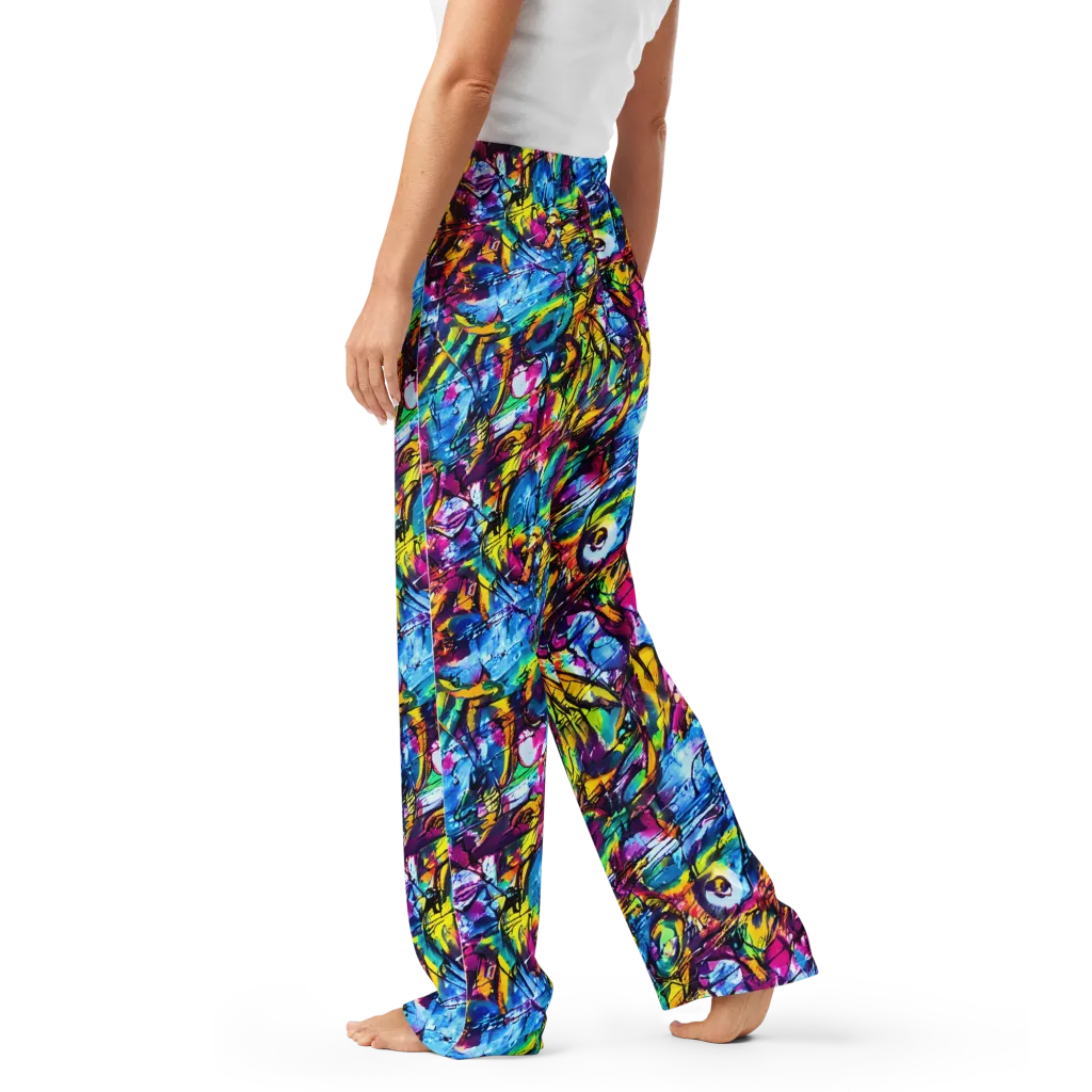 Fuchsia Voltage on Women's Pajama Pants — Left