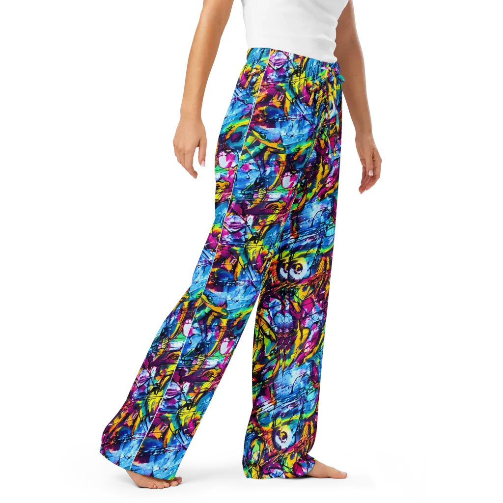 Fuchsia Voltage on Women's Pajama Pants — Right Front