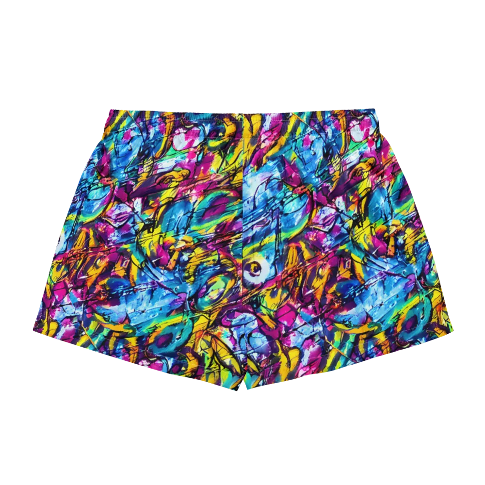 Fuchsia Voltage on Women's Pajama Shorts — Back