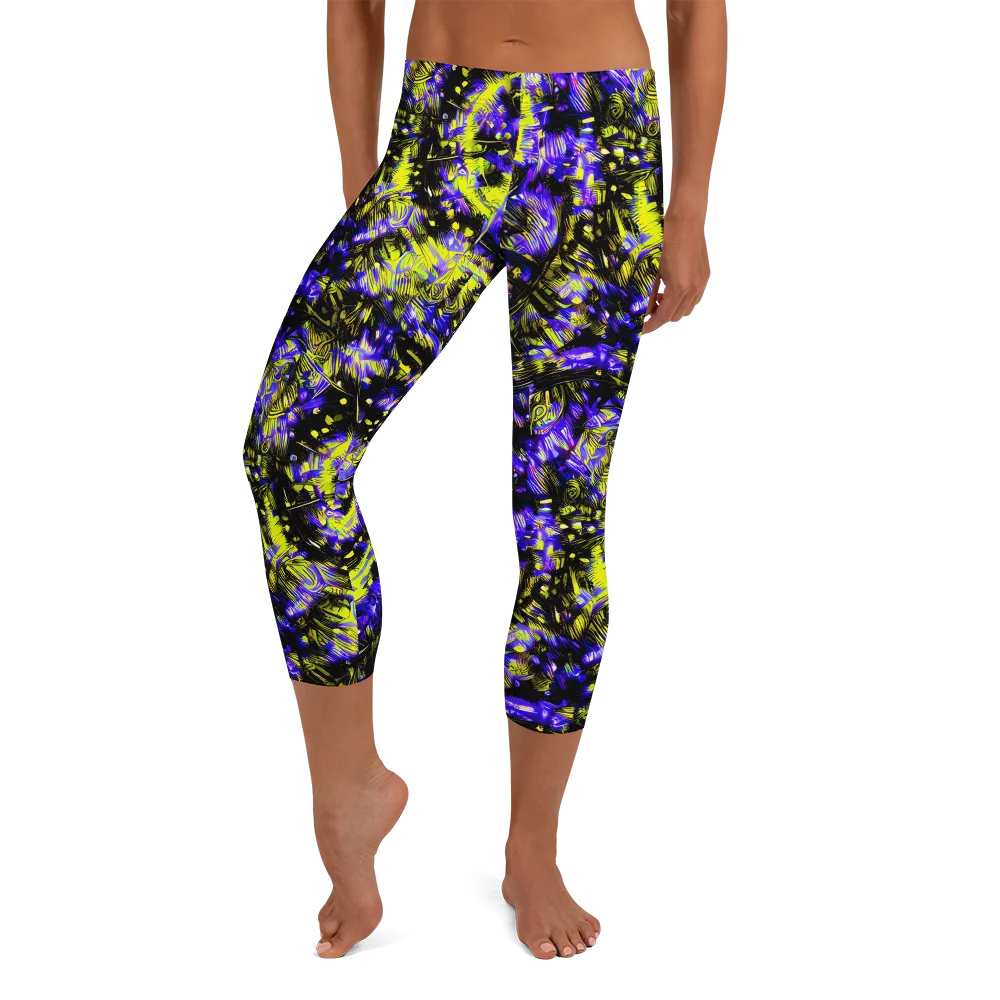 Acid Voltage on Capri Leggings — Front