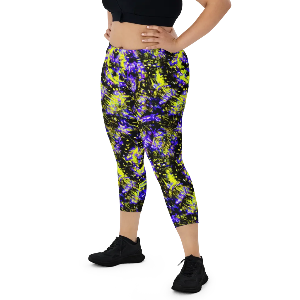Acid Voltage on Capri Leggings — Front