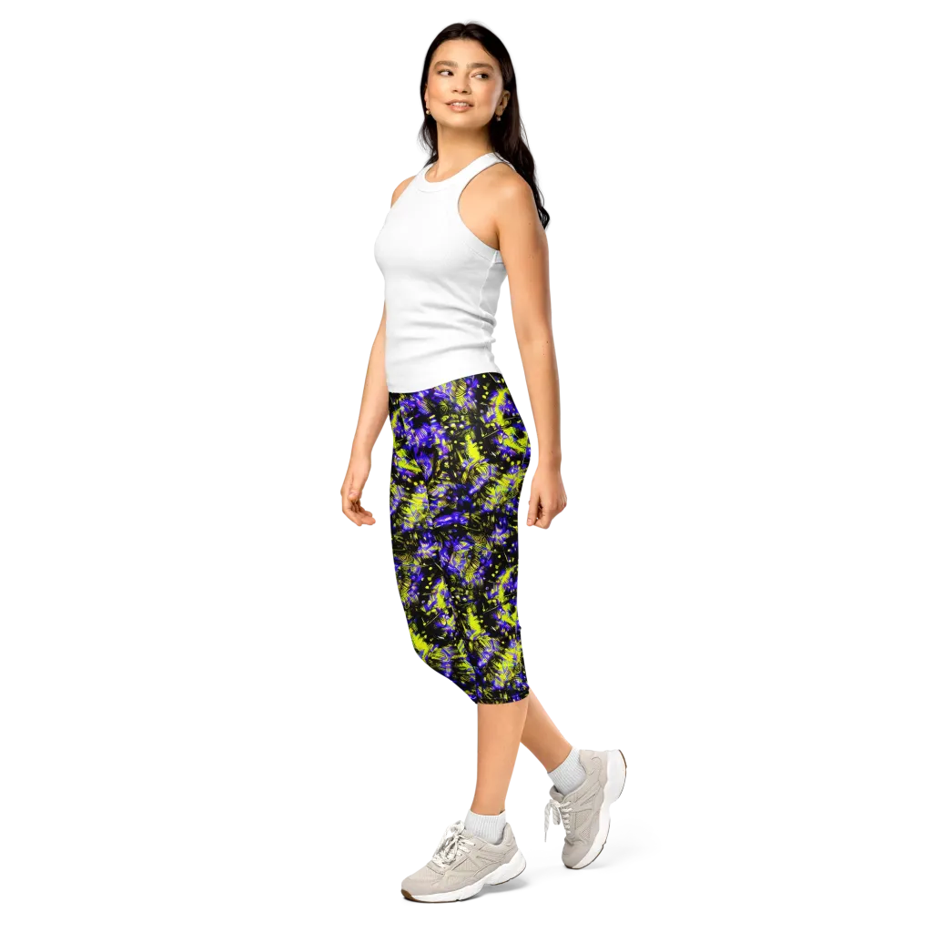 Acid Voltage on Capri Leggings — Left Front
