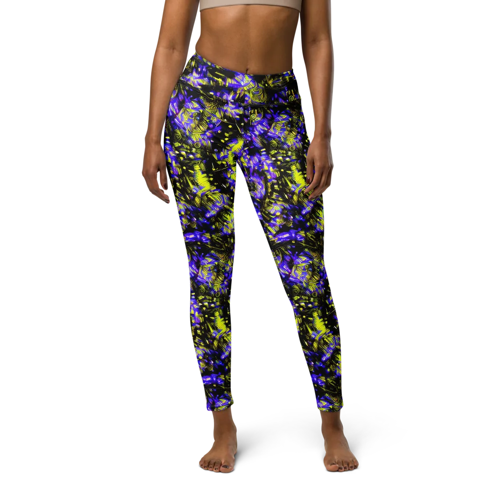 Acid Voltage on Yoga Leggings — Front