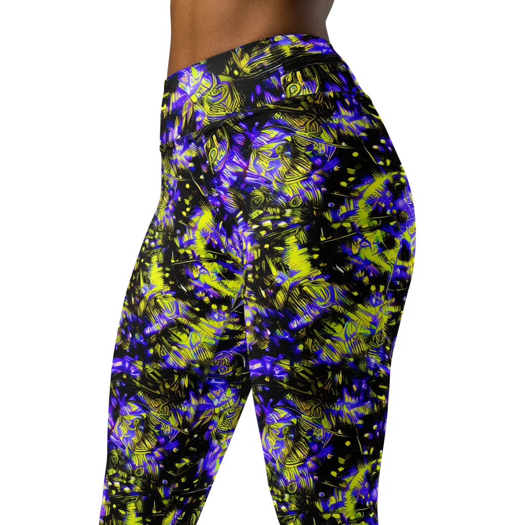 Acid Voltage on Yoga Leggings — Left Front