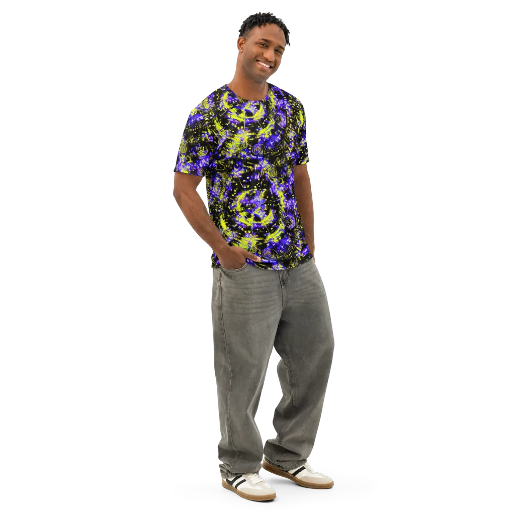Acid Voltage on Men's Cotton Crew Neck T-Shirt — Right Front