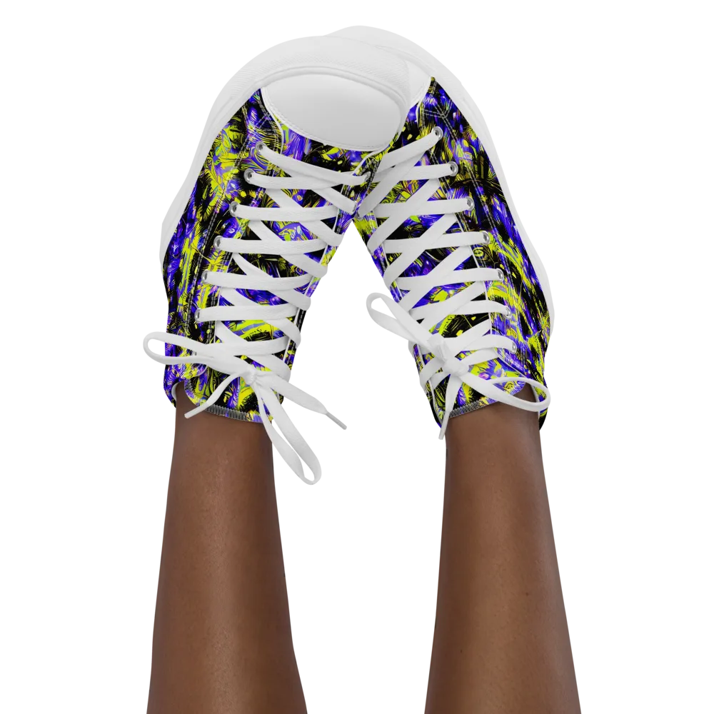 Acid Voltage on Women's High Top Canvas Shoes — Front