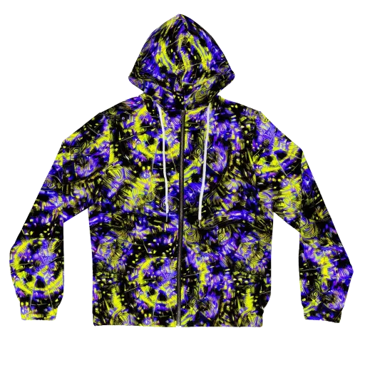 Acid Voltage on a Women's Full-Zip Hoodie