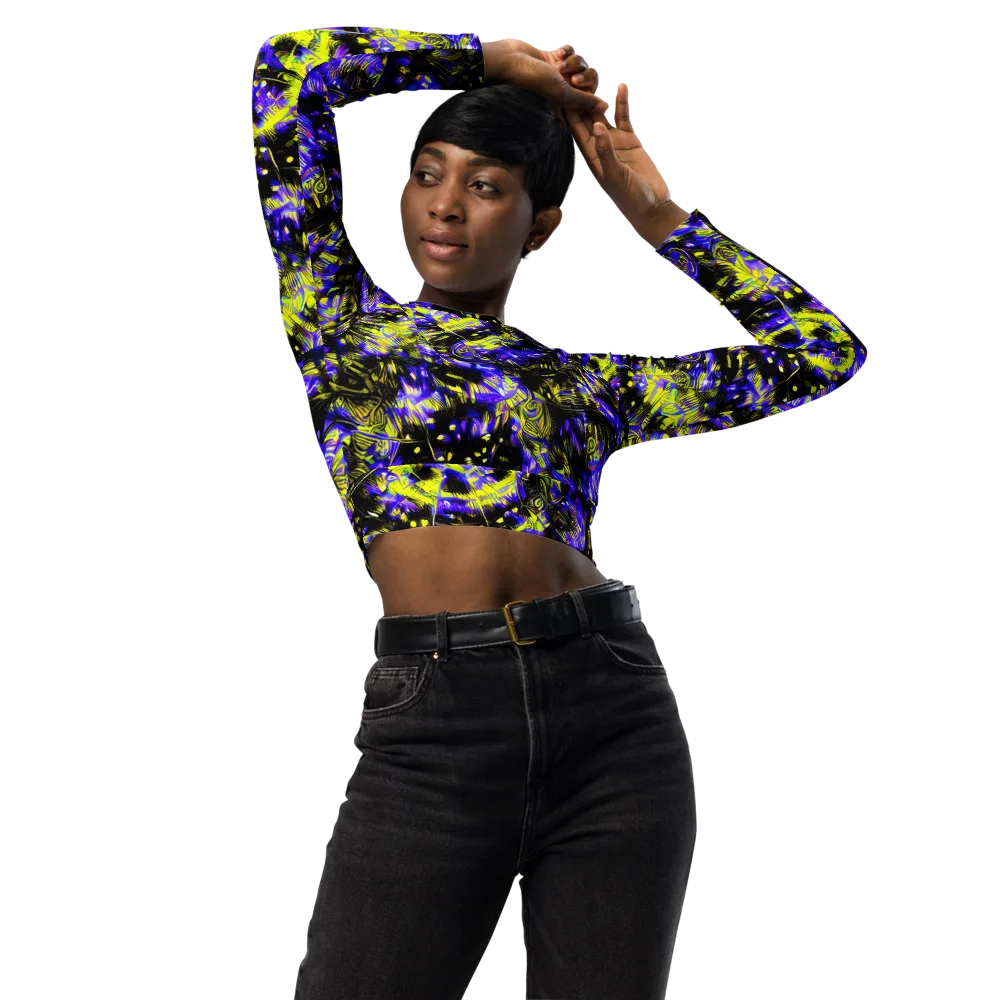 Acid Voltage on Long Sleeve Crop Top — Front