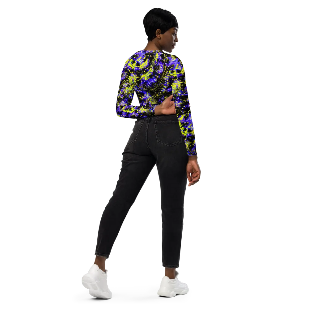 Acid Voltage on Long Sleeve Crop Top — Right Back