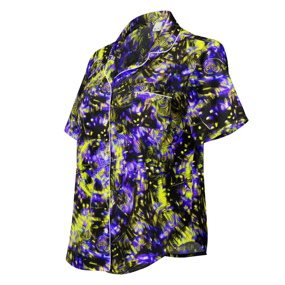 Acid Voltage on Women's Short Sleeve Pajama Top — Left Front