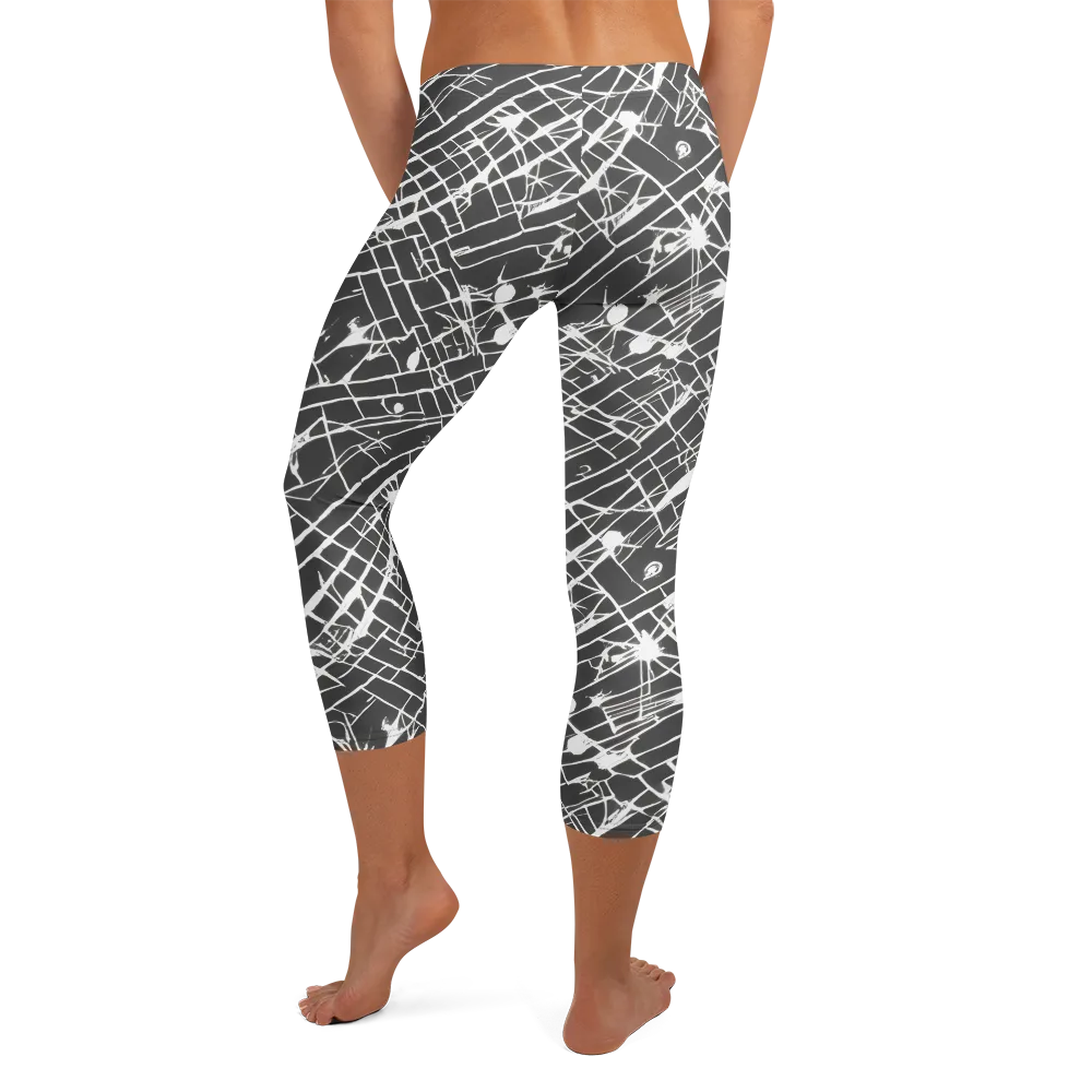 Ink Grid on Capri Leggings — Back