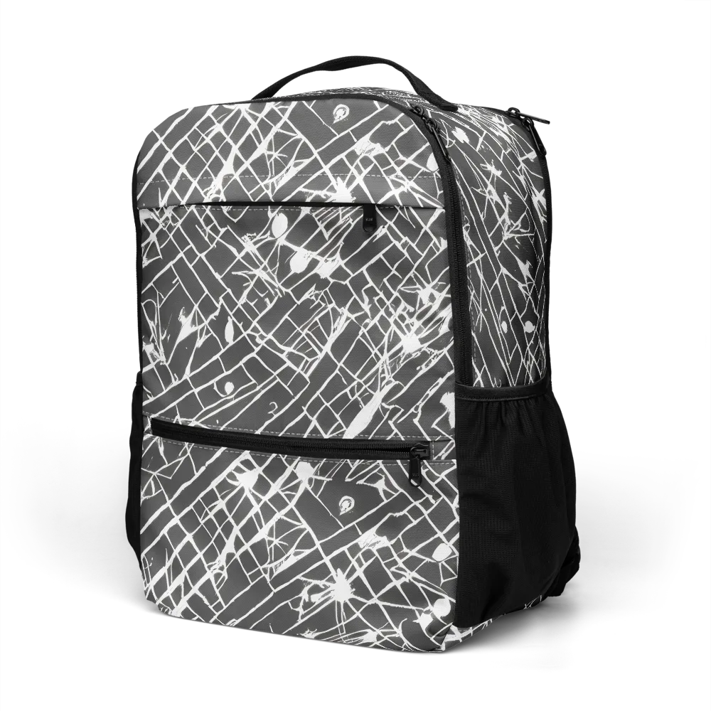 Ink Grid on Utility Backpack — Left Front