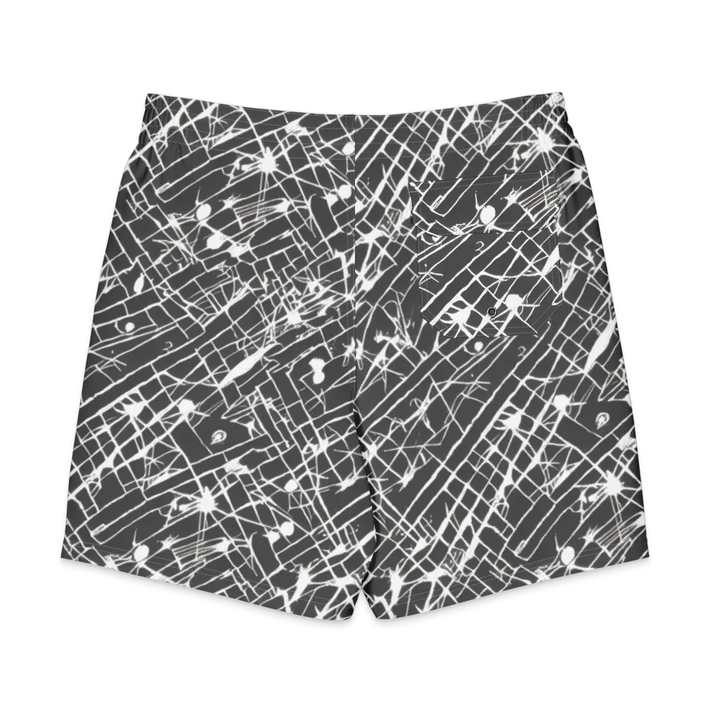 Ink Grid on Men's Board Shorts — Back