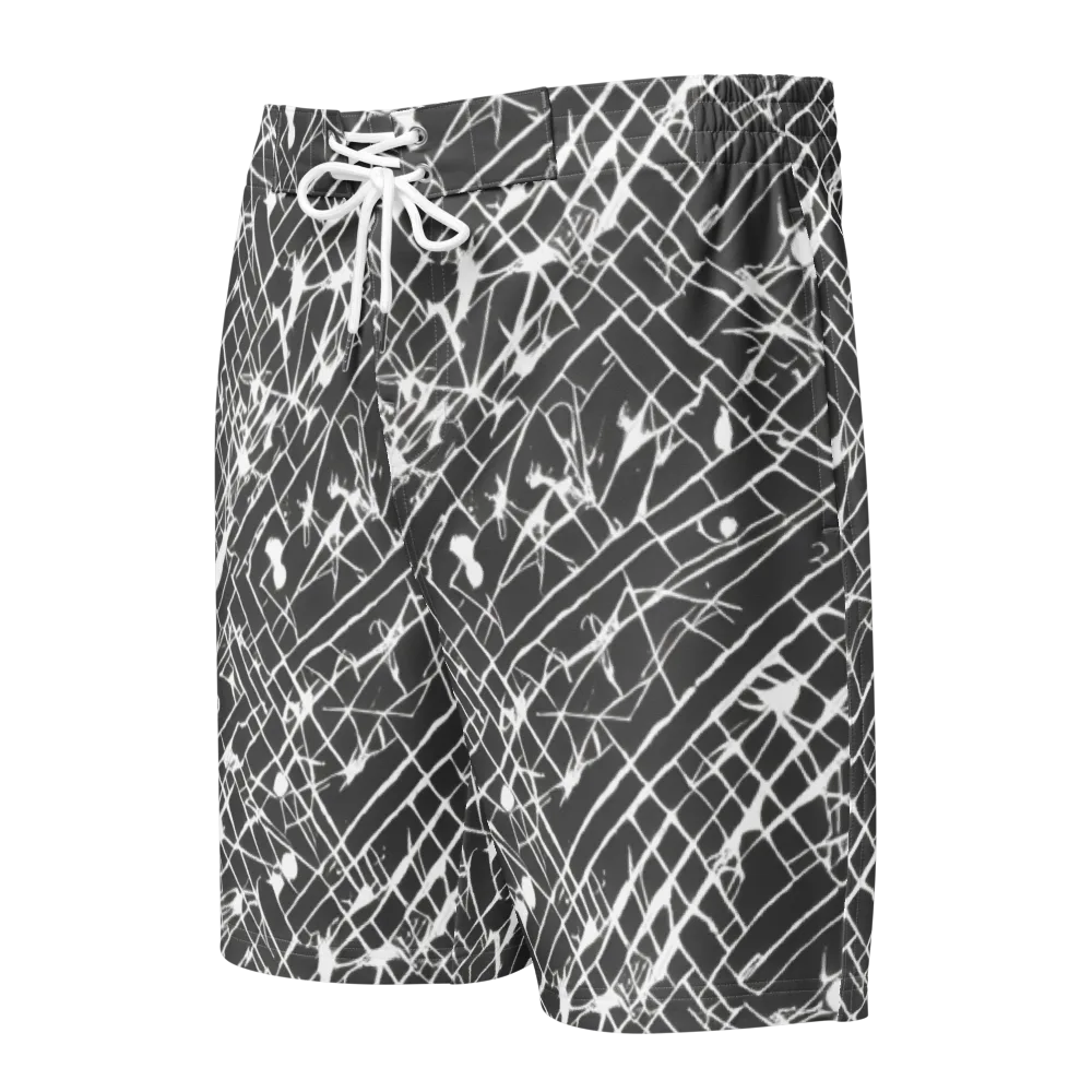 Ink Grid on Men's Board Shorts — Front