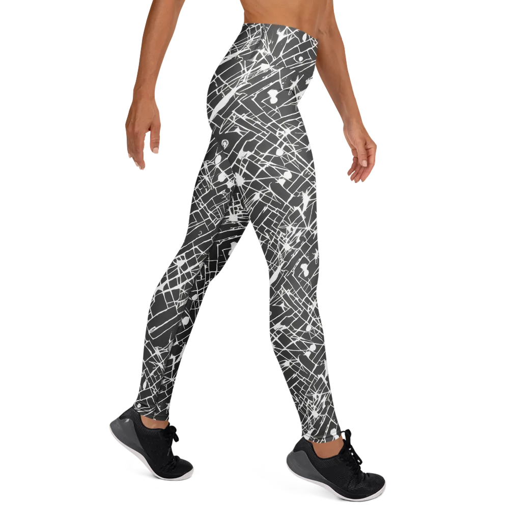 Ink Grid on Yoga Leggings — Right