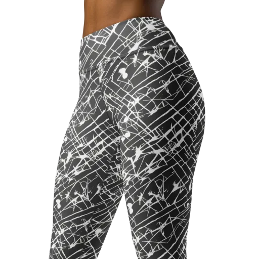 Ink Grid on a Yoga Leggings