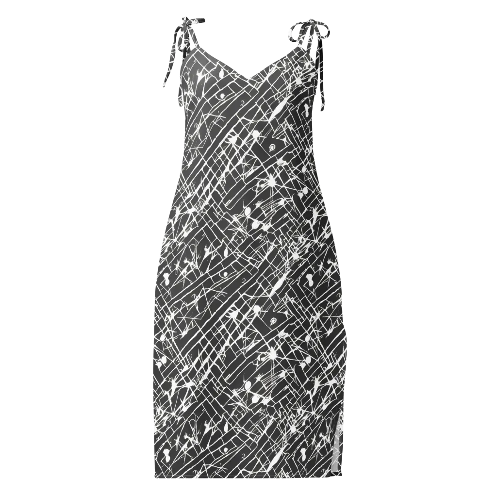 Ink Grid on Slip Dress — Front