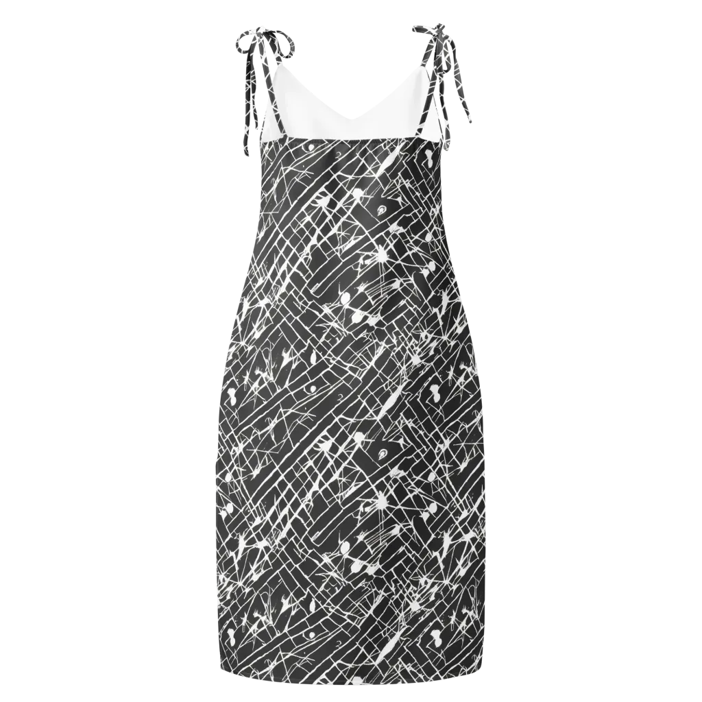 Ink Grid on Slip Dress — Back