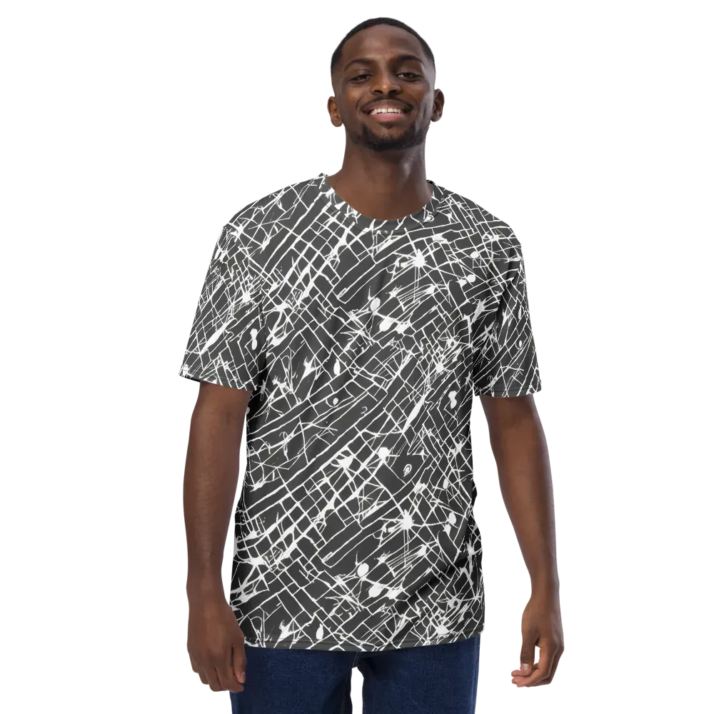 Ink Grid on Men's Crew Neck T-Shirt — Front