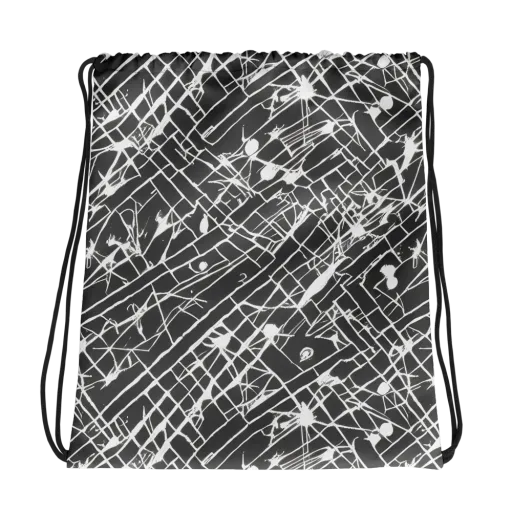 Ink Grid on a Drawstring Bag