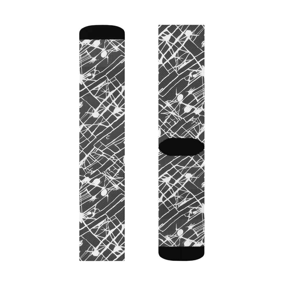 Ink Grid on Socks — Right Sock