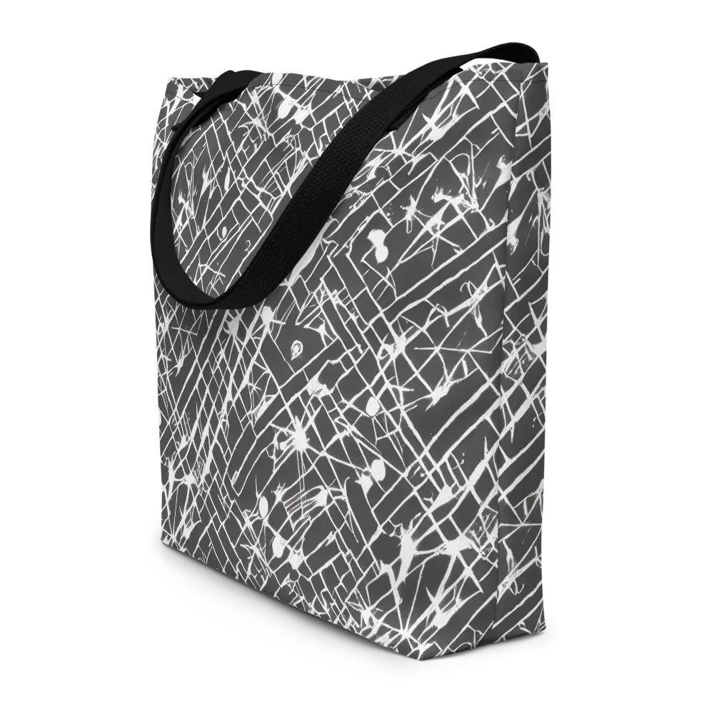Ink Grid on Large Tote Bag W/ Pocket — Front
