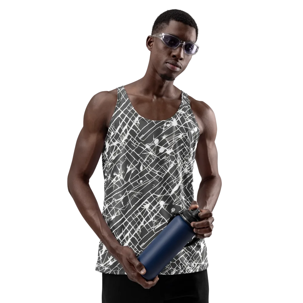 Ink Grid on Men's Tank Top — Front