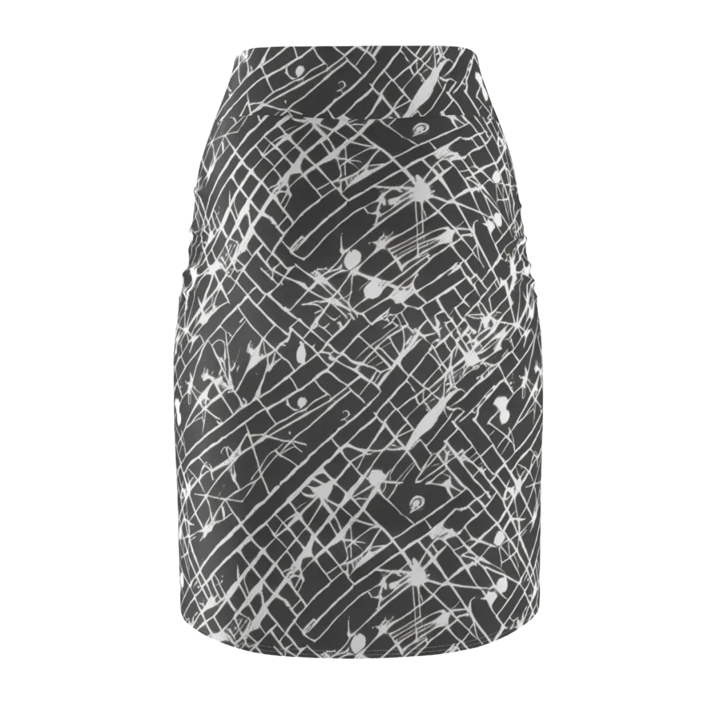 Ink Grid on Pencil Skirt — Back