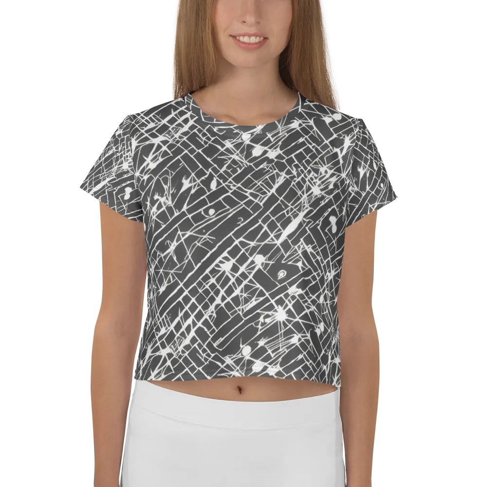 Ink Grid on Crop Tee — Front