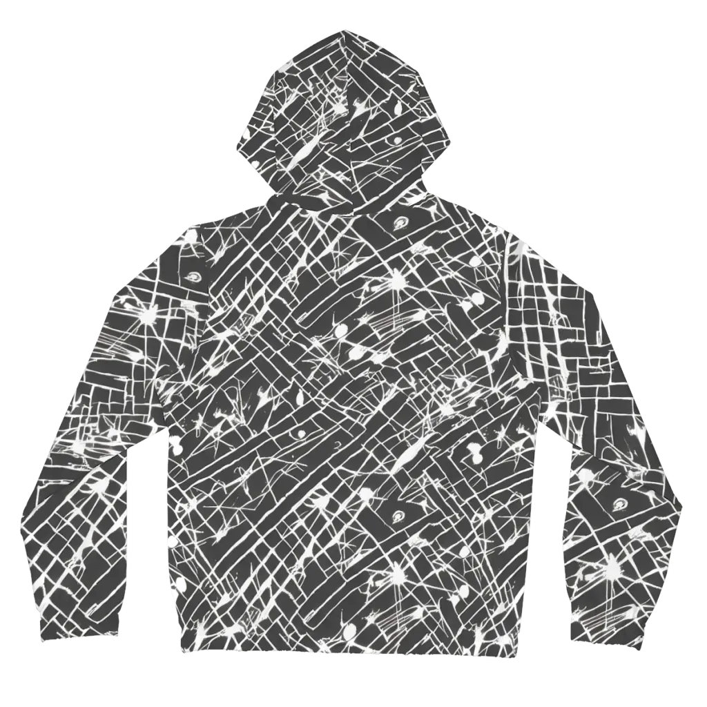 Ink Grid on Women's Full-Zip Hoodie — Back