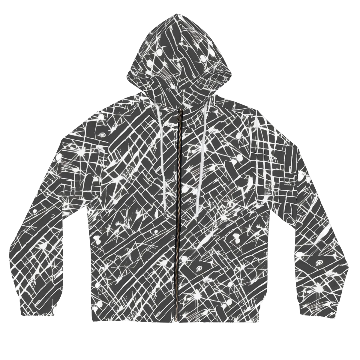 Ink Grid on Women's Full-Zip Hoodie — Front