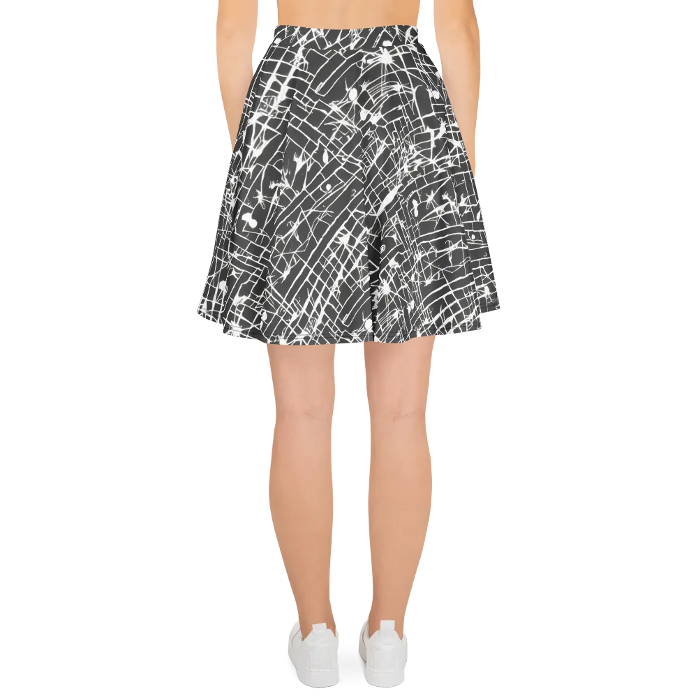 Ink Grid on Skater Skirt — Back